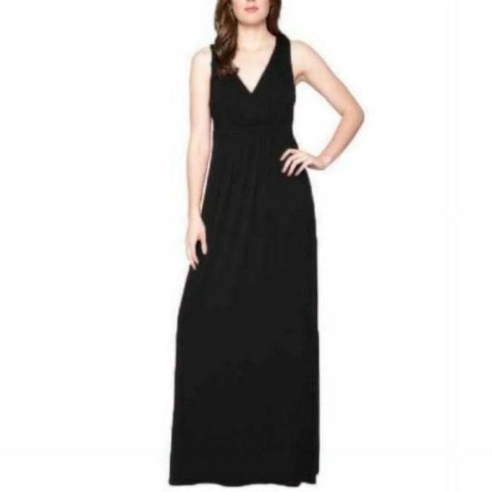 Matty M Women's Crossover V-Neck
Pull Over Maxi Dress In Black